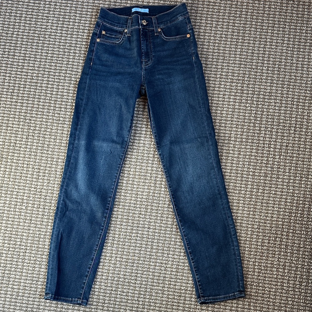 7 For All Mankind Dark Blue Skinny Jeans